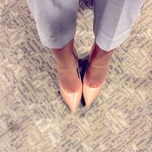 Stylish Nude Pointed-Toe Pumps